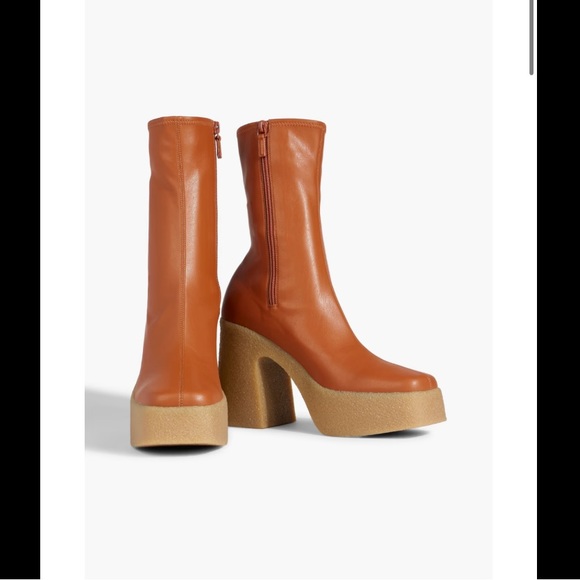 Stella McCartney Skyla Chunky Platform Ankle Boots Tan sz 39 - Picture 3 of 8